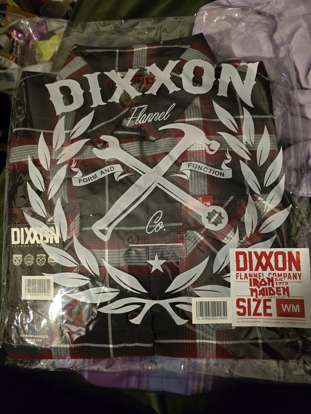 DIXXON Iron Maiden Flannel Womens Medium Brand New